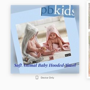 Signature Pottery Barn Kids Soft Animal Doggie Baby Hooded Towel/